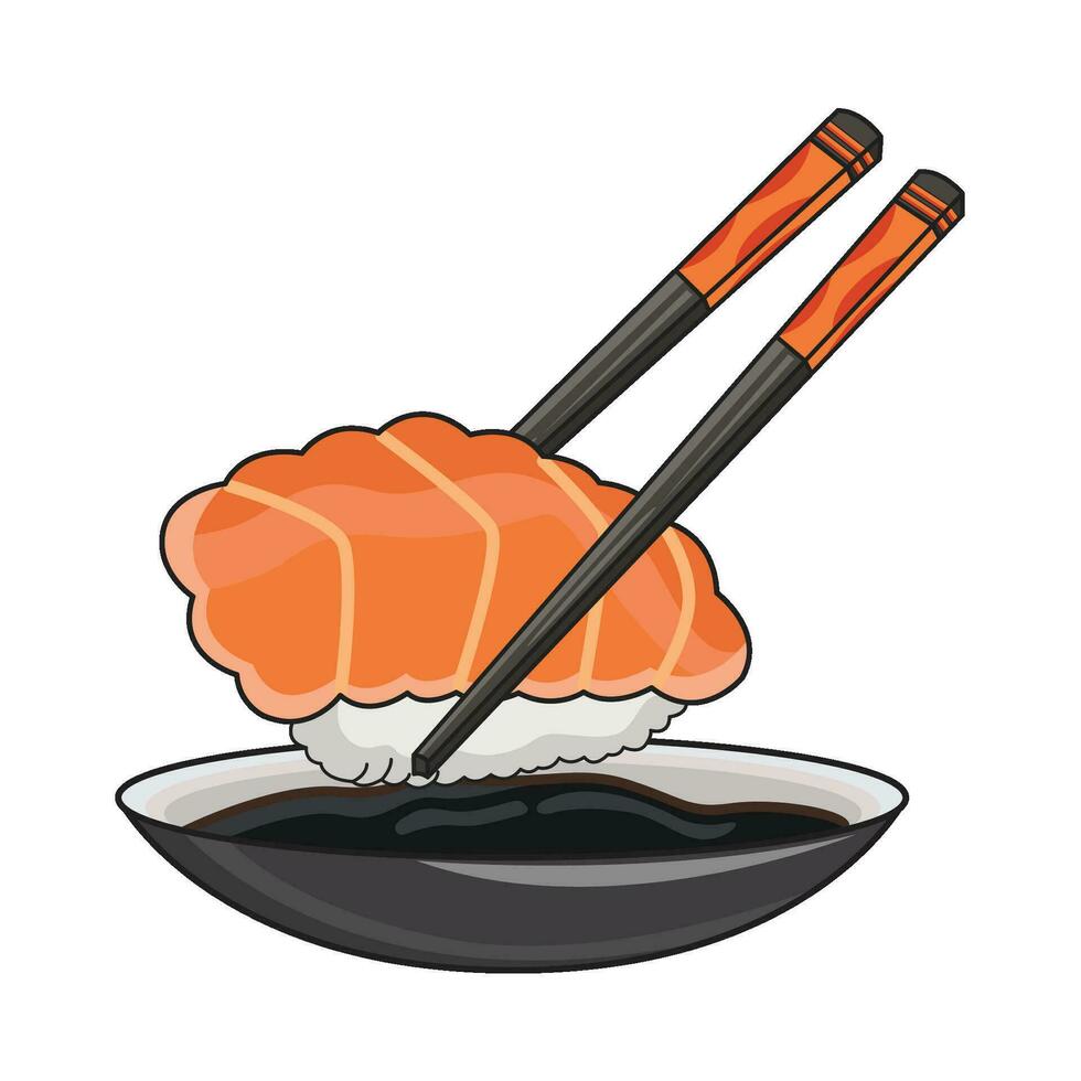 illustration  of salmon sushi vector
