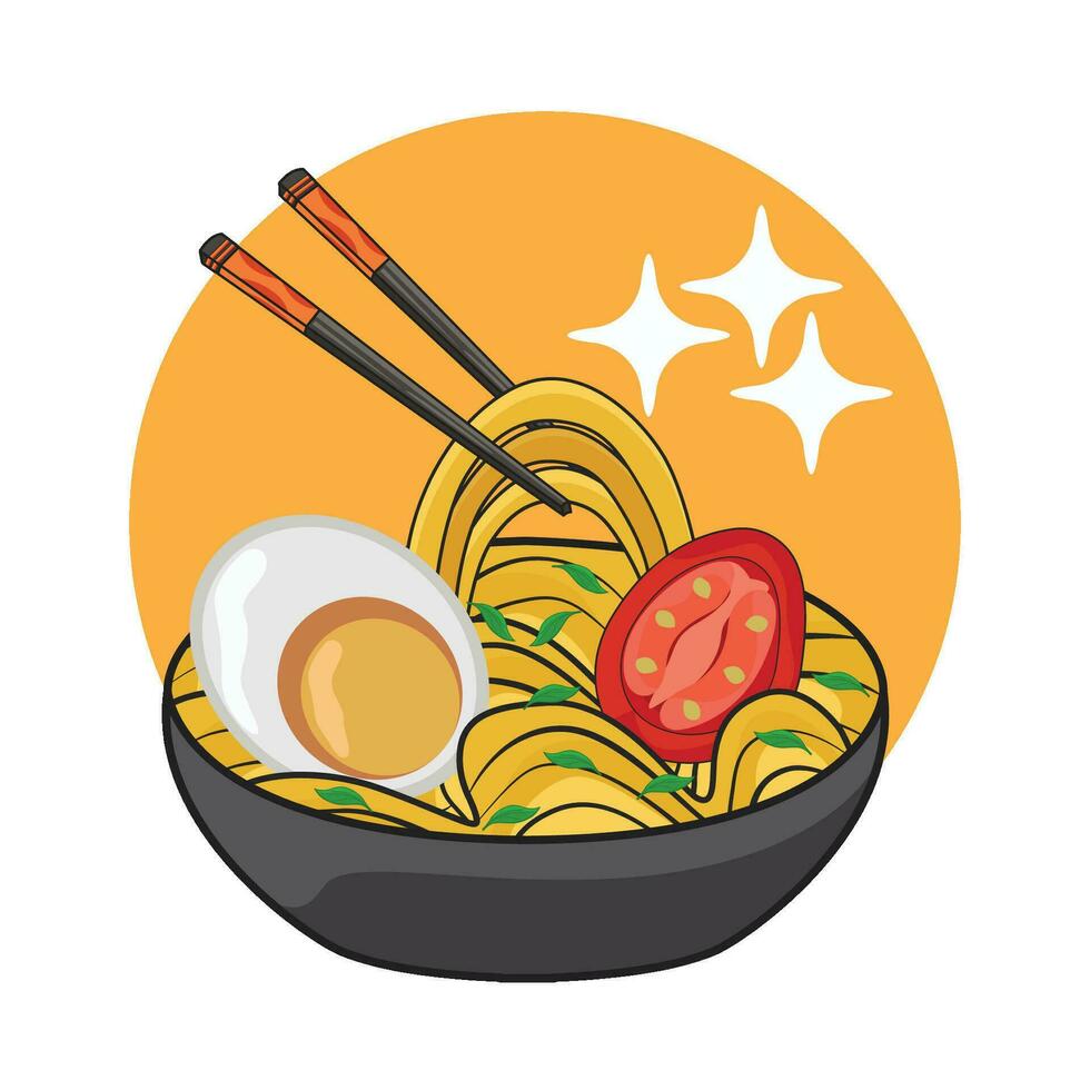 ilustración de fideos vector