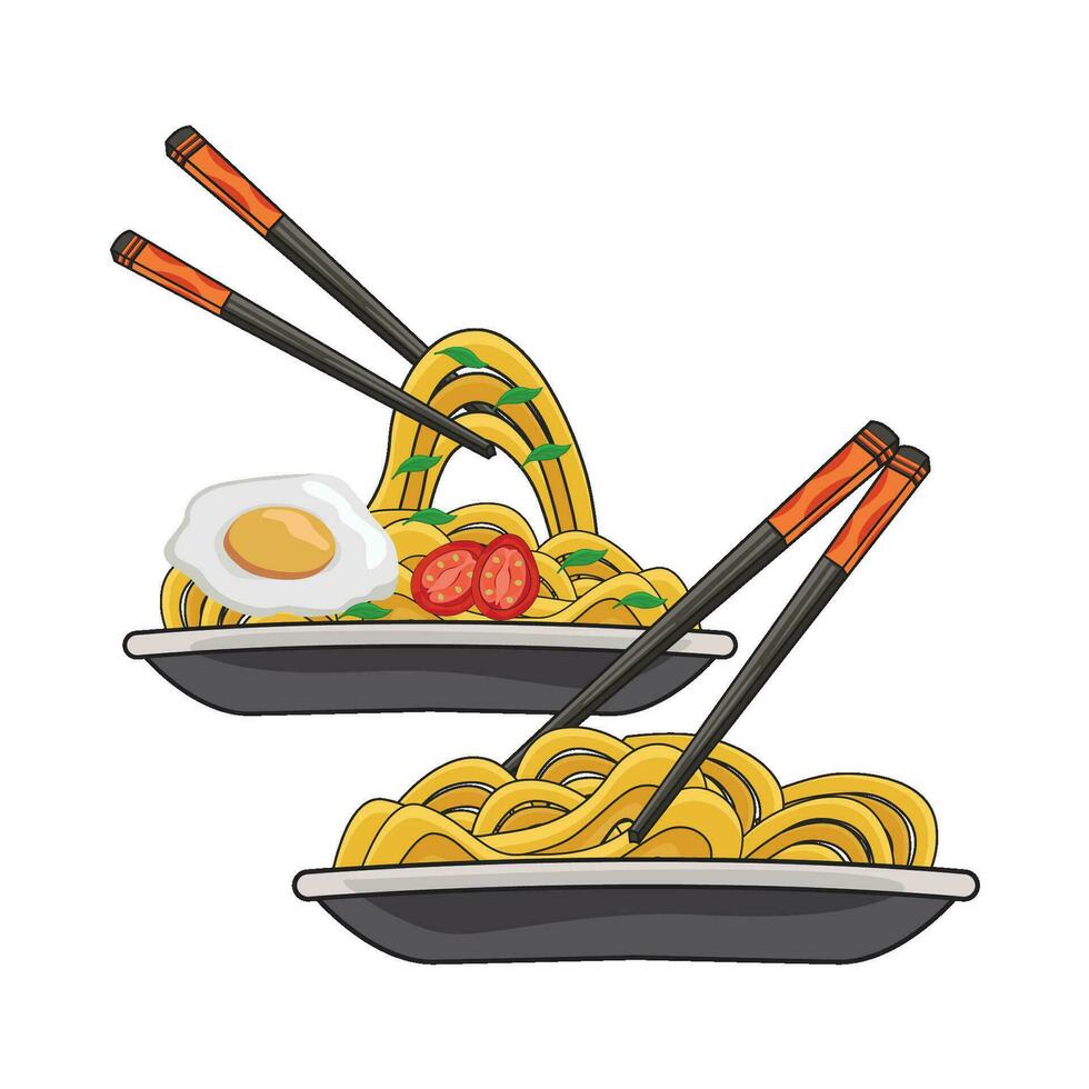 ilustración de fideos vector