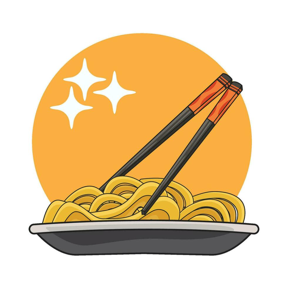 ilustración de fideos vector