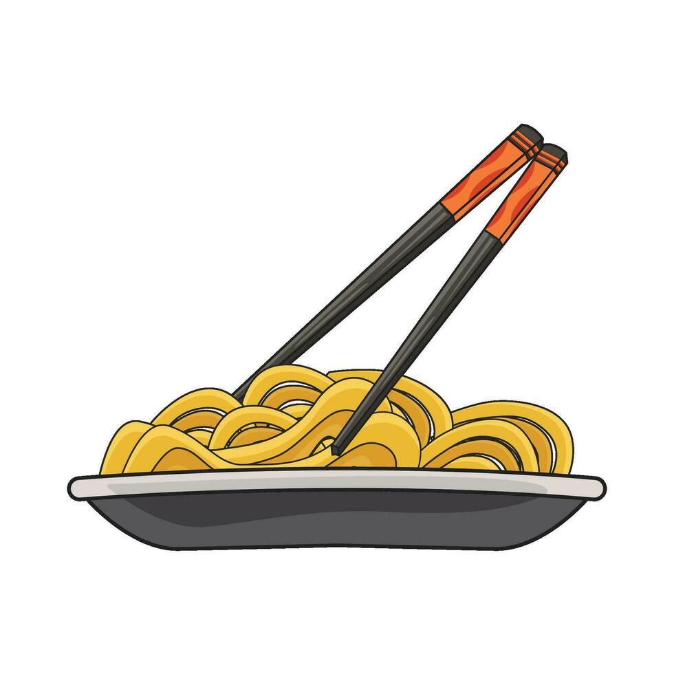 ilustración de fideos vector