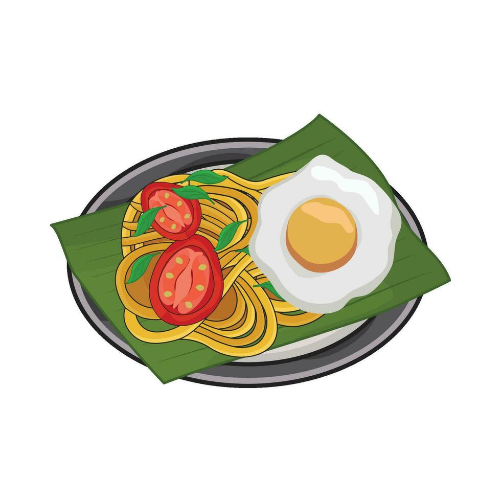 ilustración de fideos vector