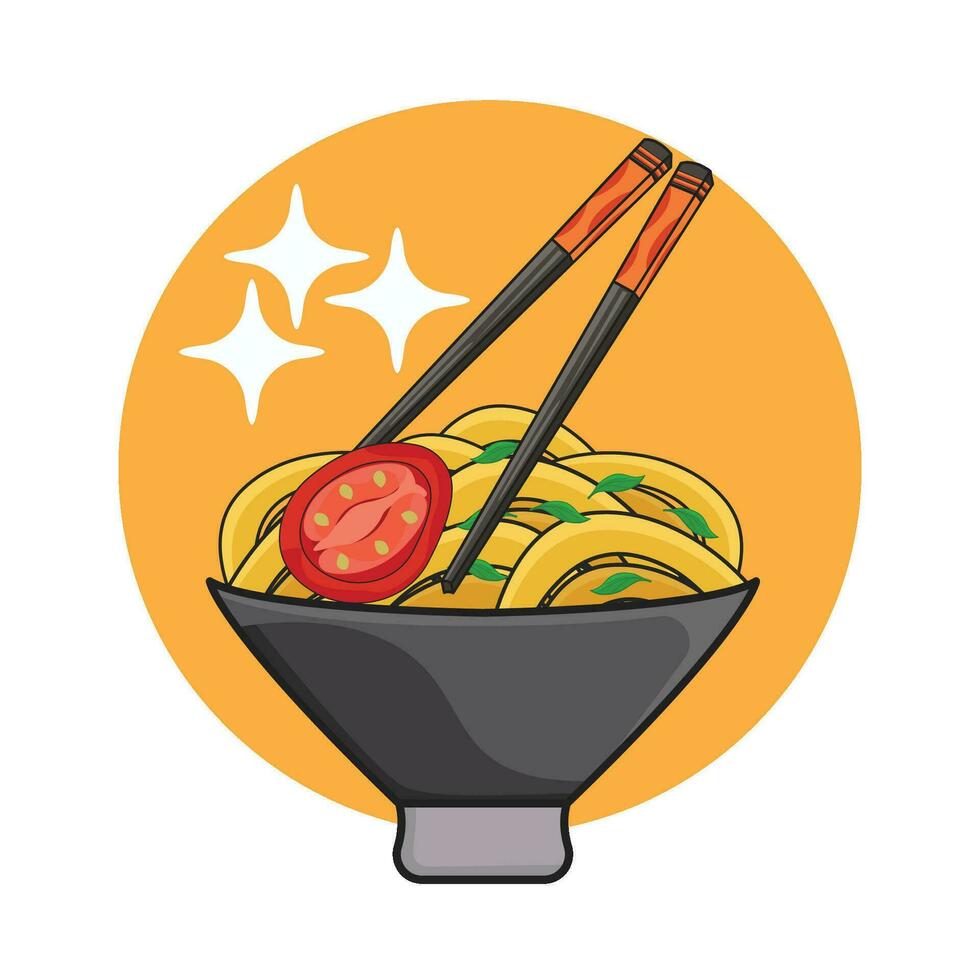 ilustración de fideos vector