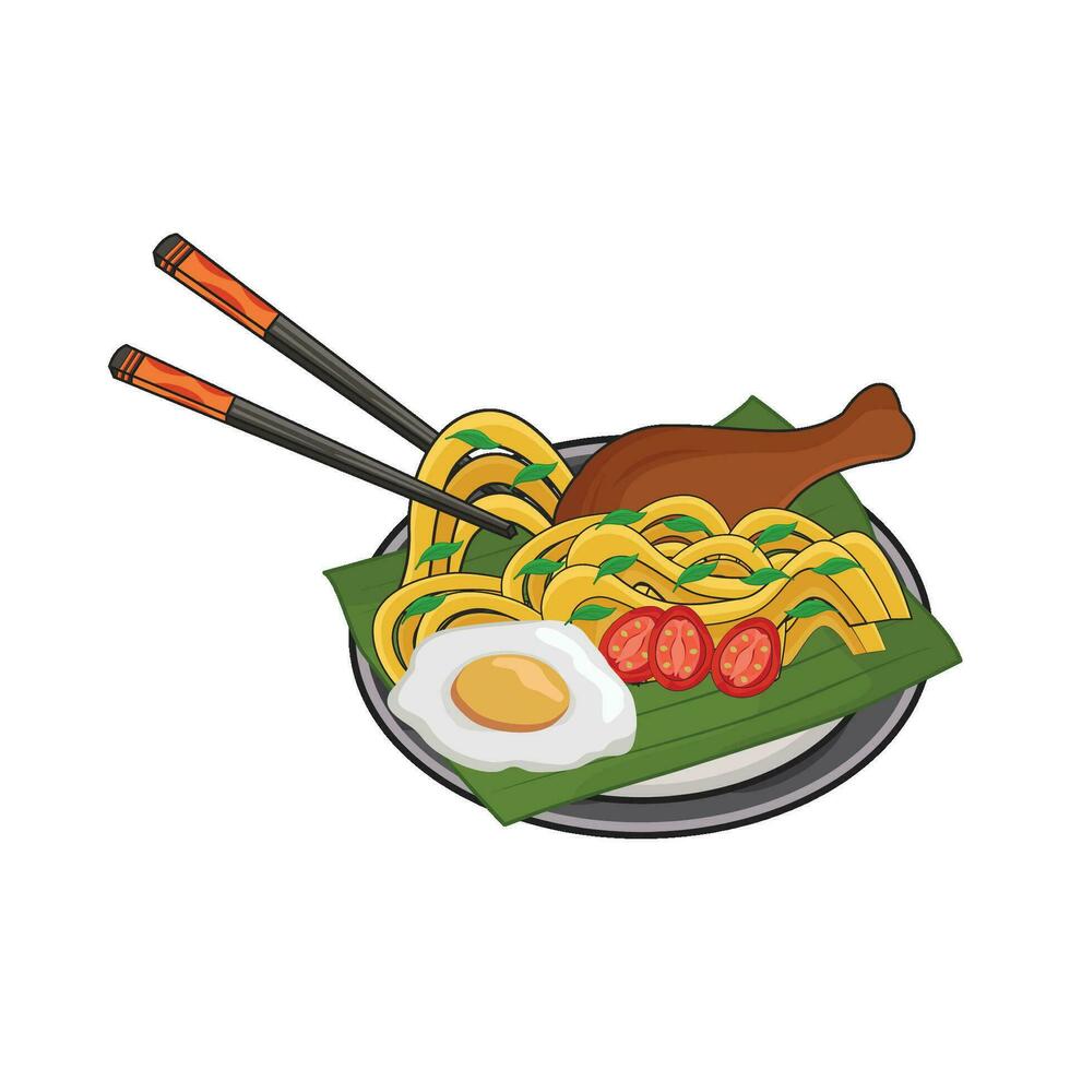 ilustración de fideos vector