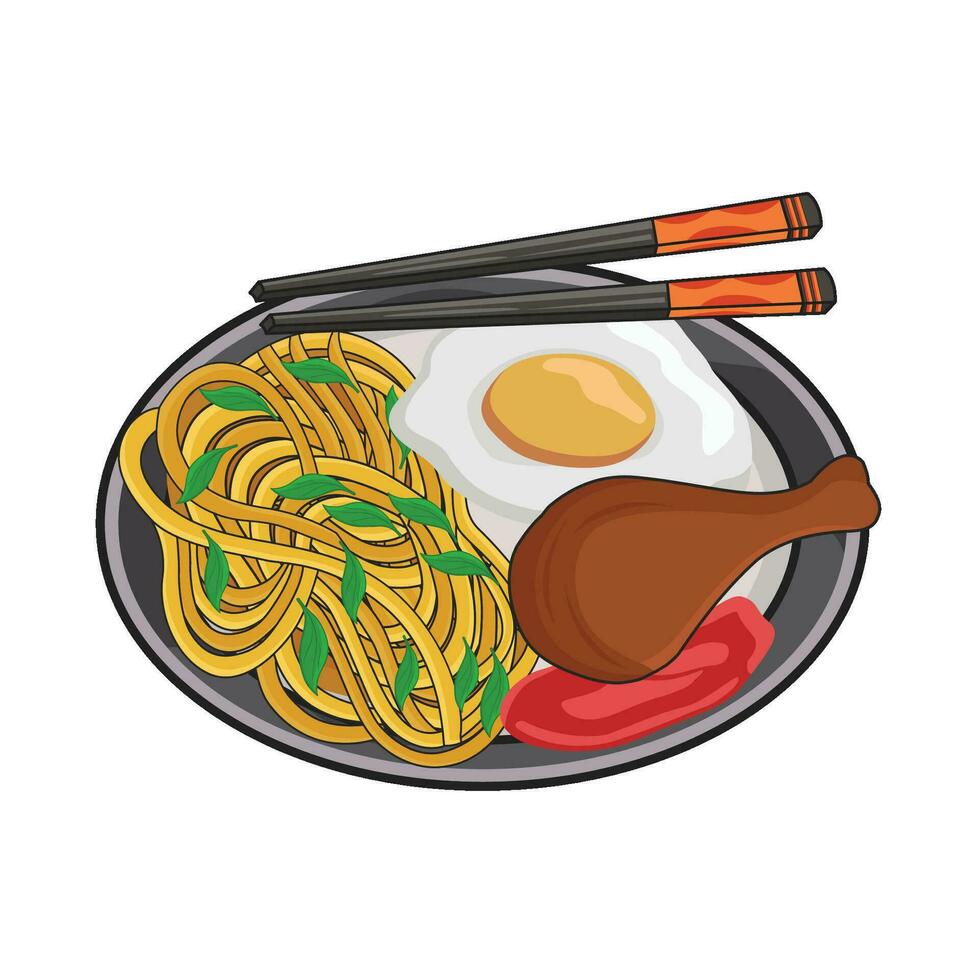 ilustración de fideos vector