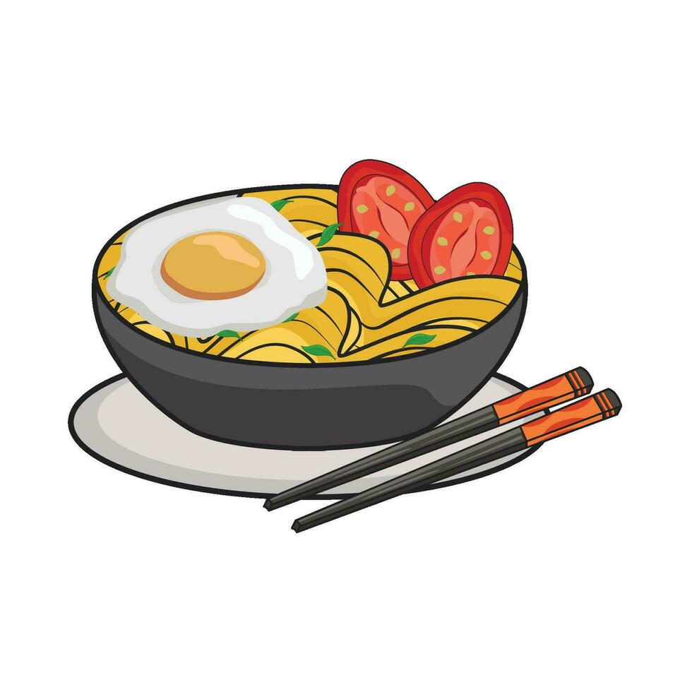 ilustración de fideos vector