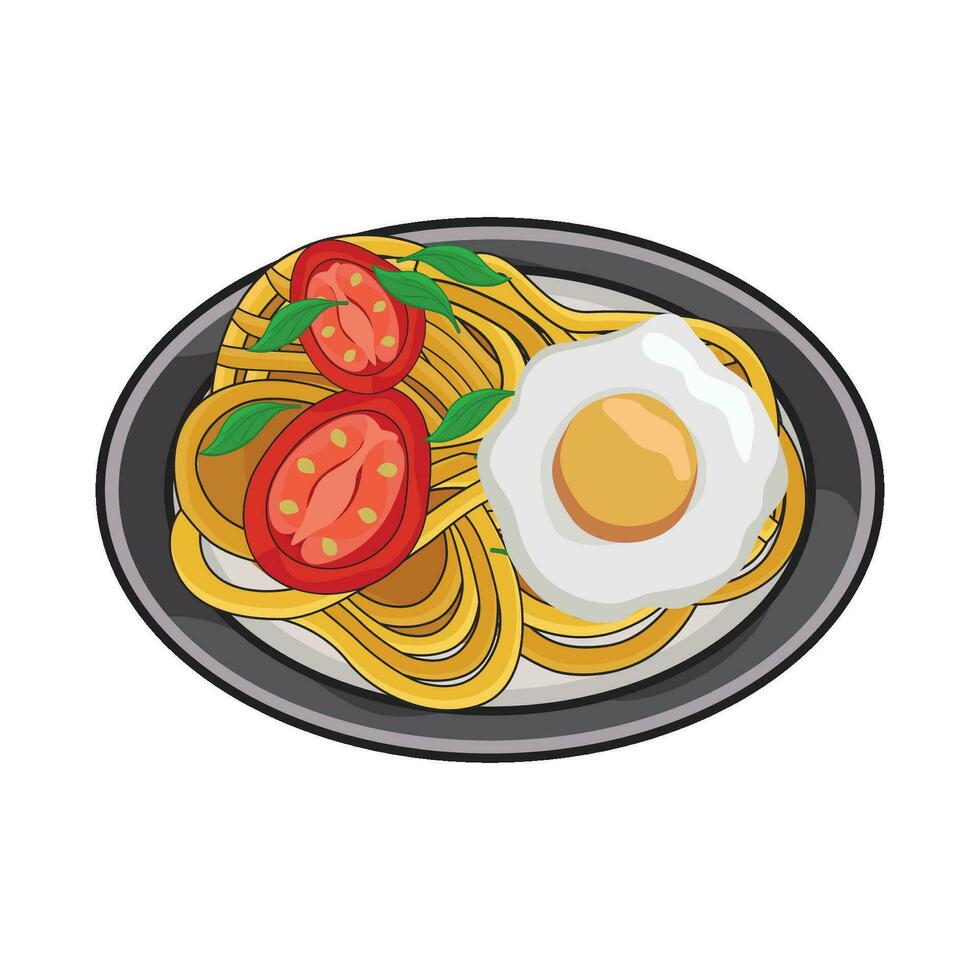 ilustración de fideos vector