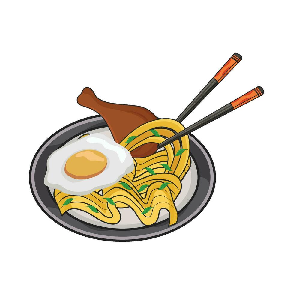 ilustración de fideos vector