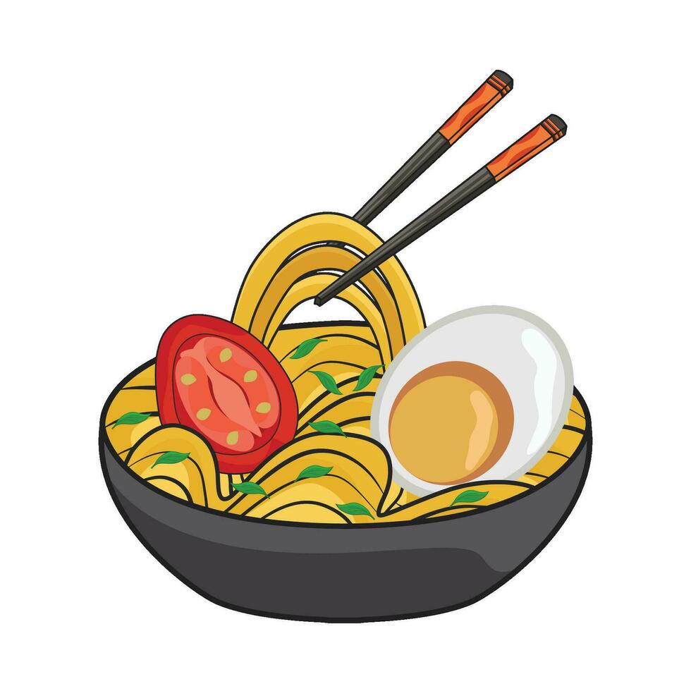 ilustración de fideos vector