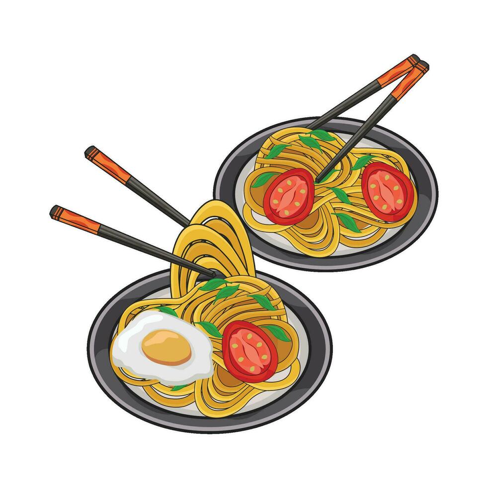 illustration of noodle vector