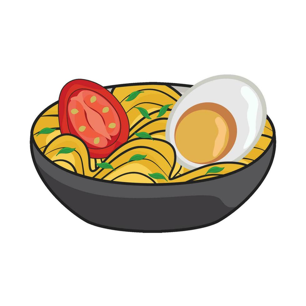 ilustración de fideos vector