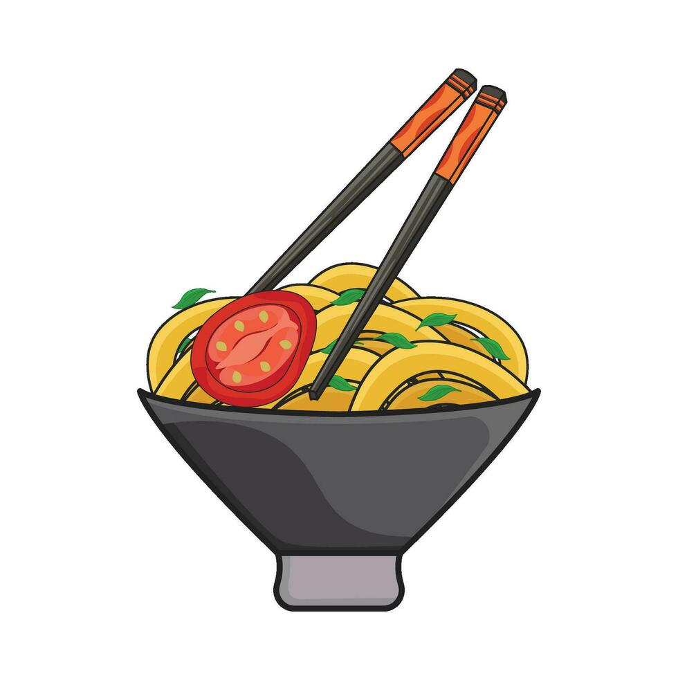 ilustración de fideos vector