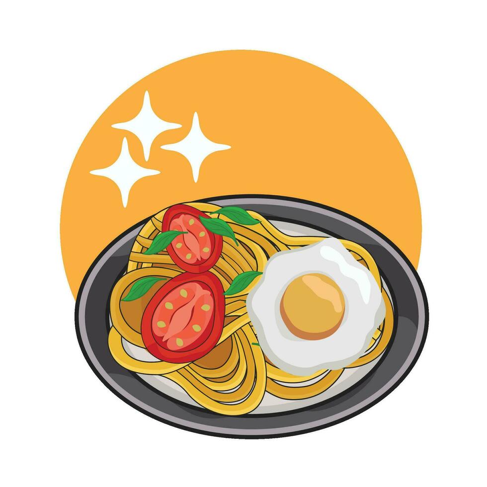 ilustración de fideos vector