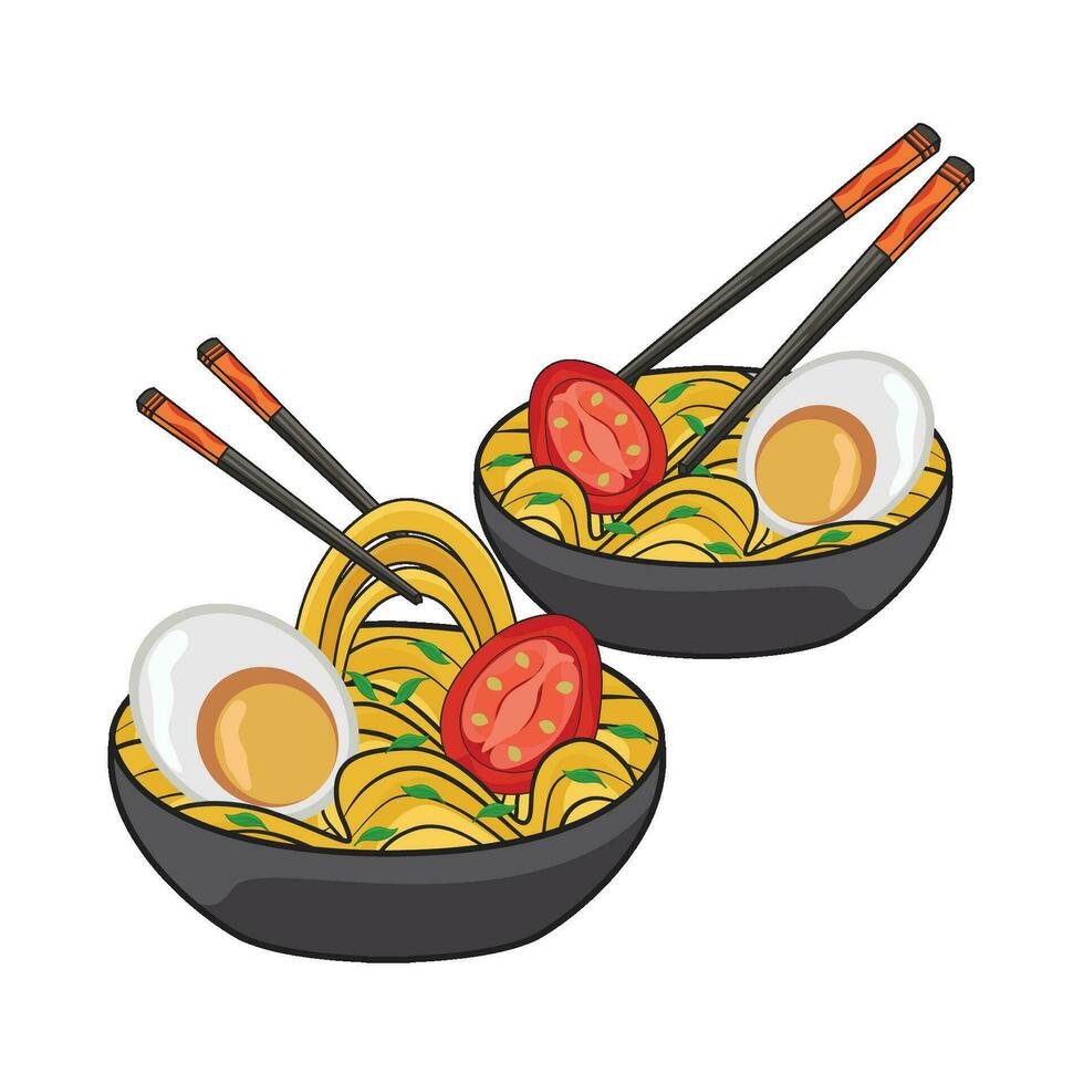 ilustración de fideos vector