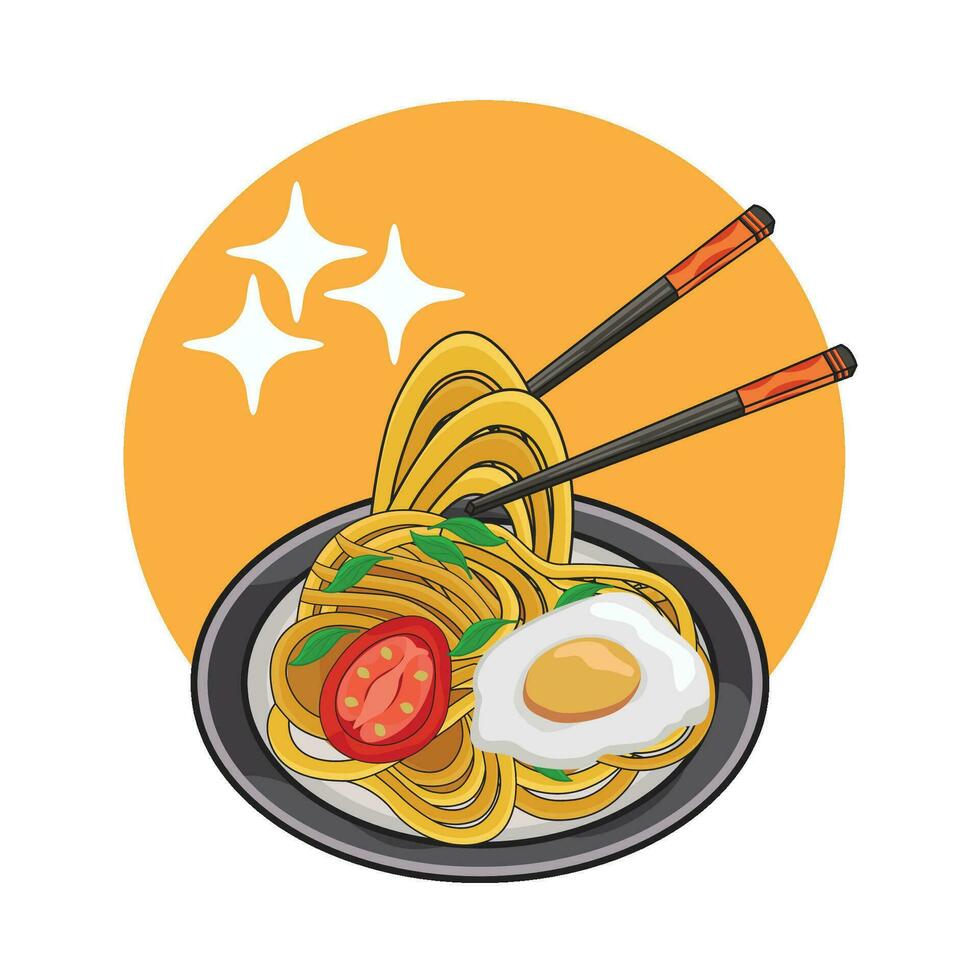 illustration of noodle vector