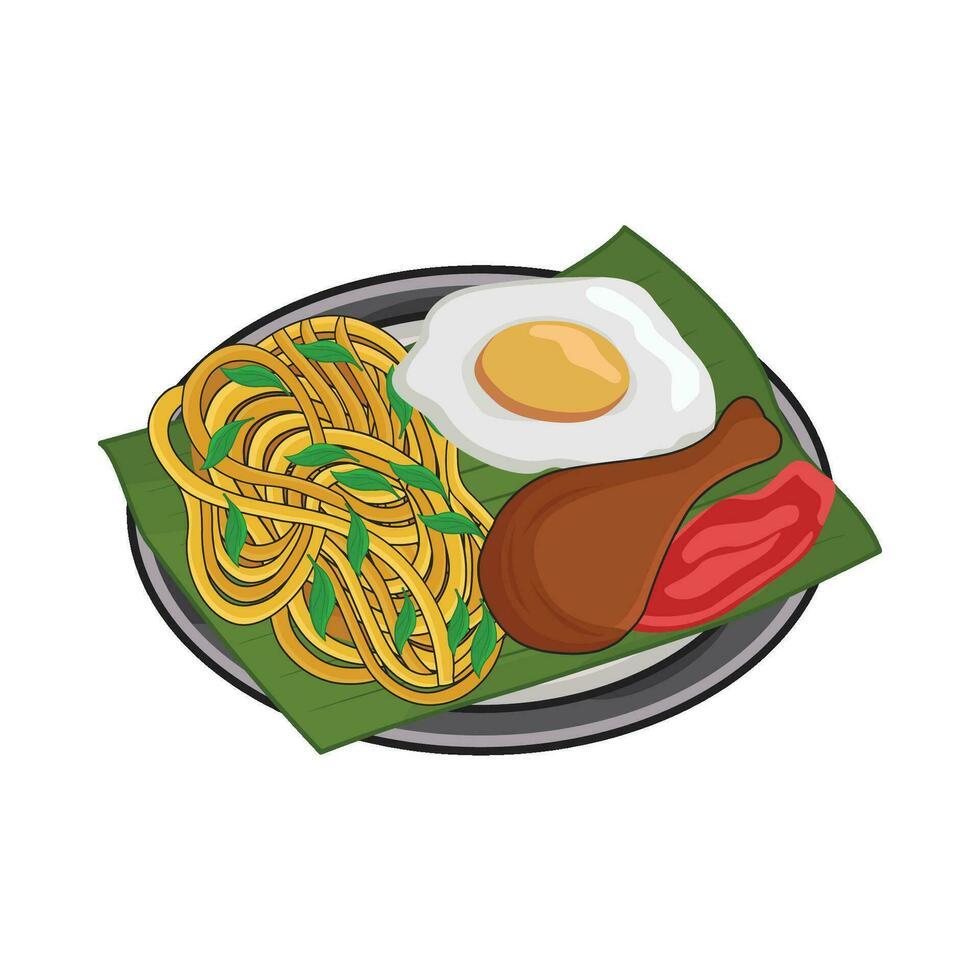 ilustración de fideos vector