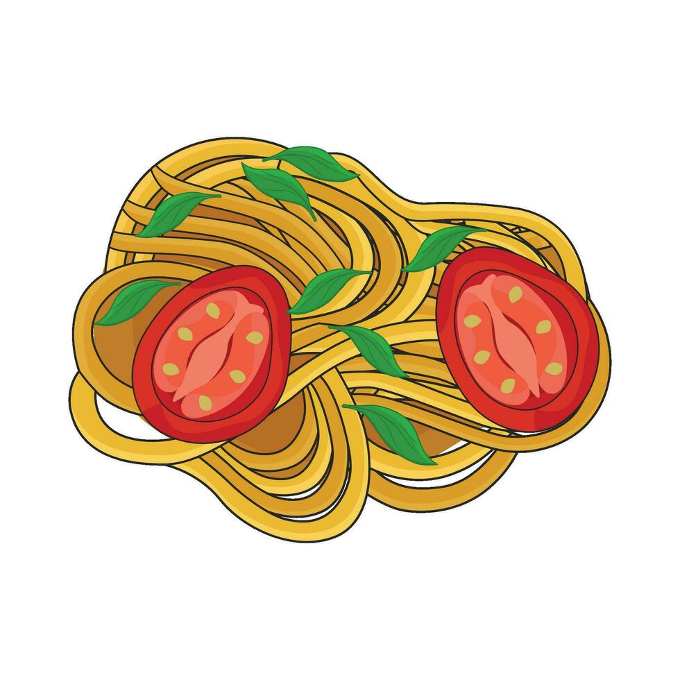 ilustración de fideos vector