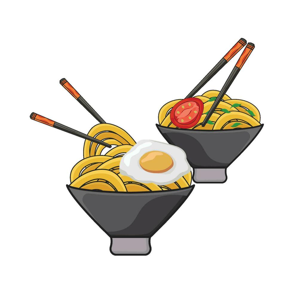 ilustración de fideos vector