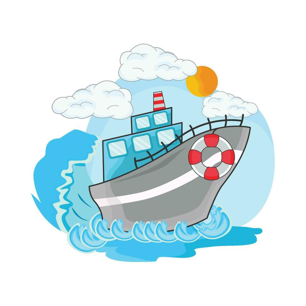 ilustración de barco vector