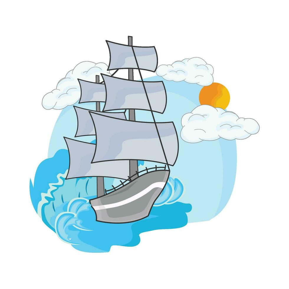 ilustración de velero vector