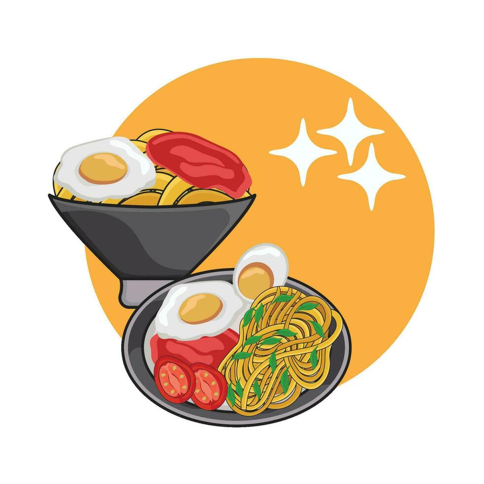 illustration of noodle vector