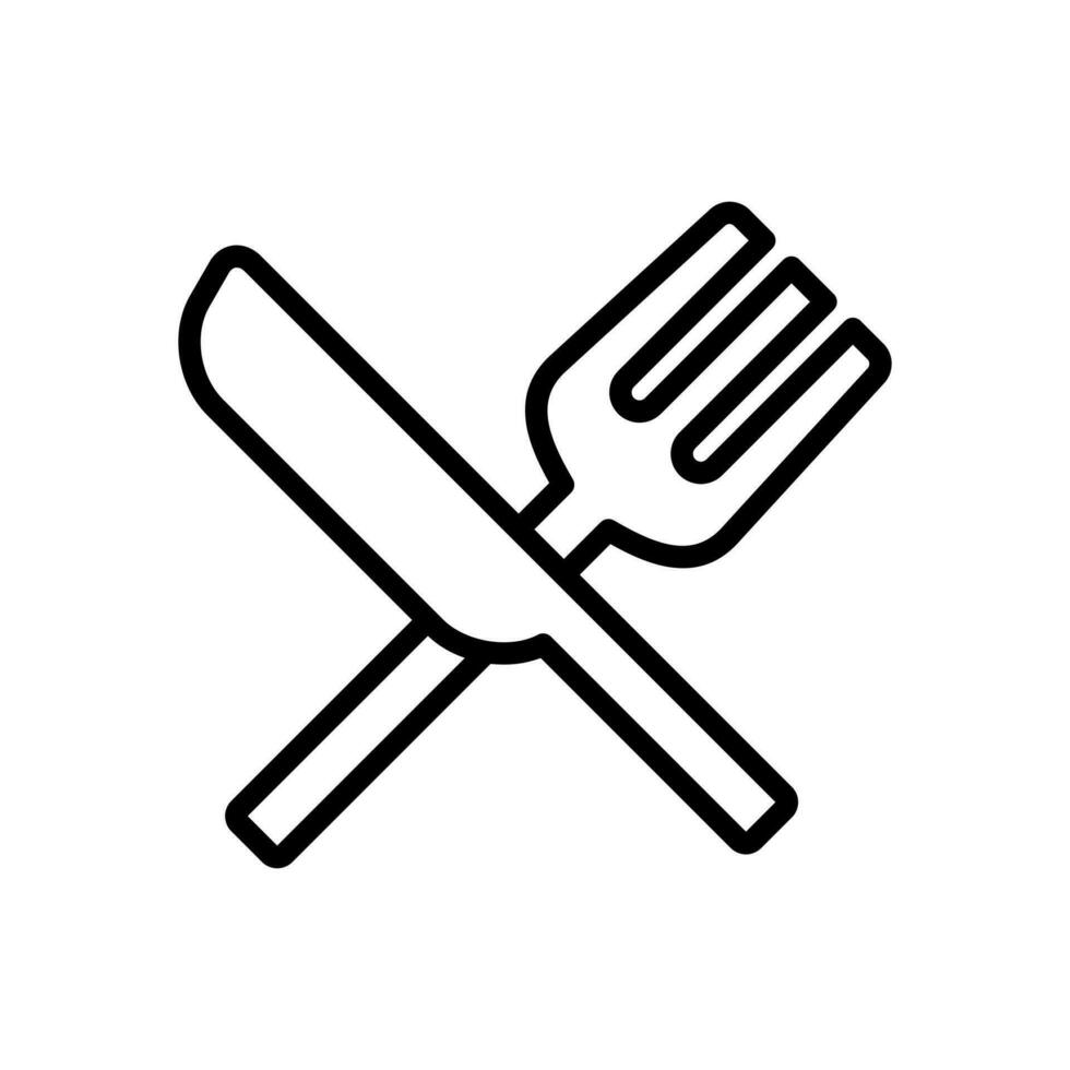 tenedor y cuchillo icono símbolo vector modelo