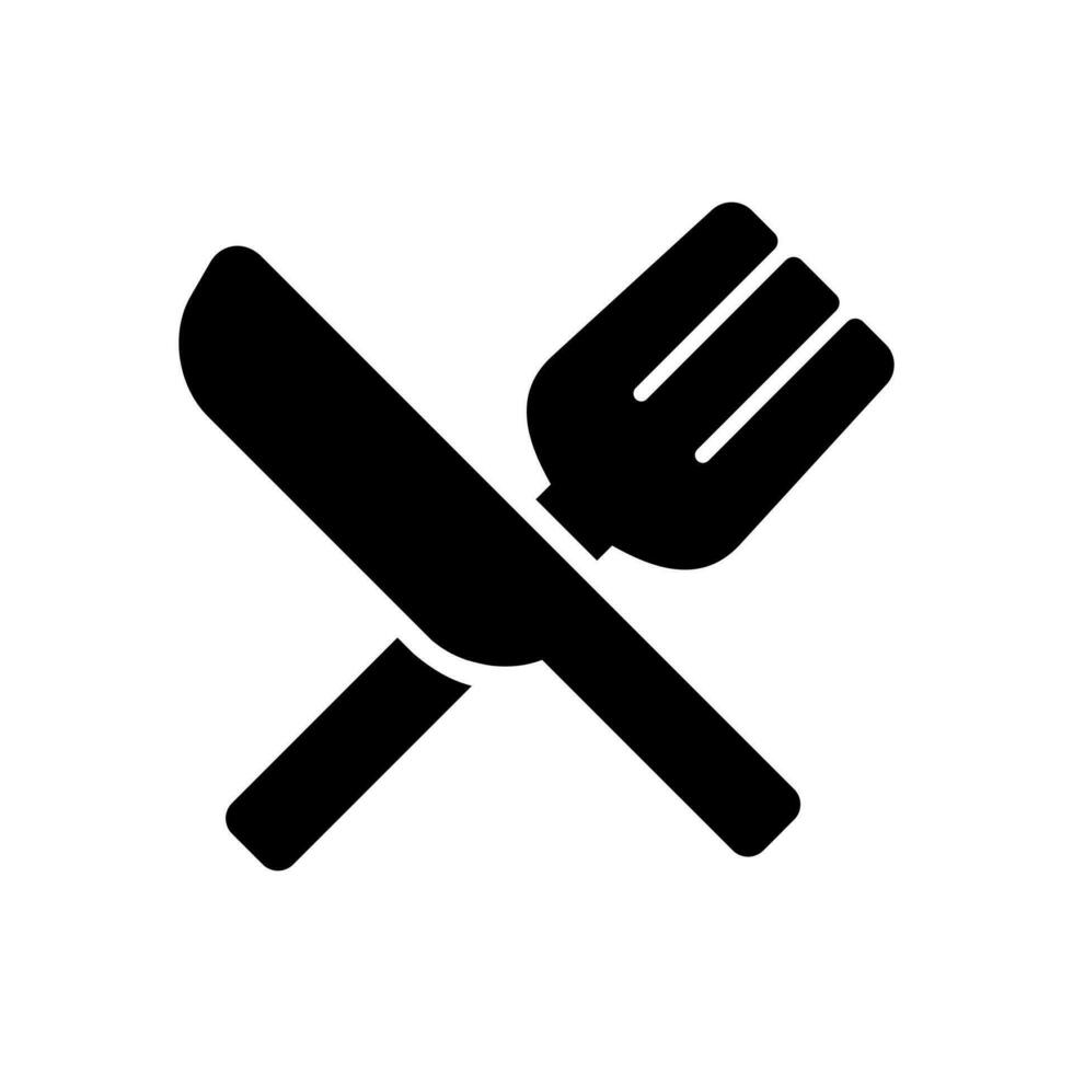 tenedor y cuchillo icono símbolo vector modelo