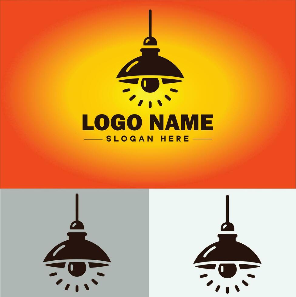 lámpara logo bulbo ligero icono empresa marca negocio logo modelo editable vector