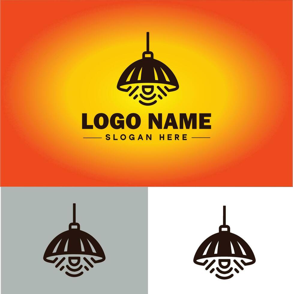 lámpara logo bulbo ligero icono empresa marca negocio logo modelo editable vector