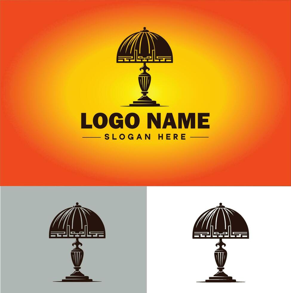 lámpara logo bulbo ligero icono empresa marca negocio logo modelo editable vector