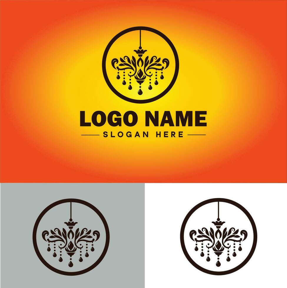 lámpara logo bulbo ligero icono empresa marca negocio logo modelo editable vector