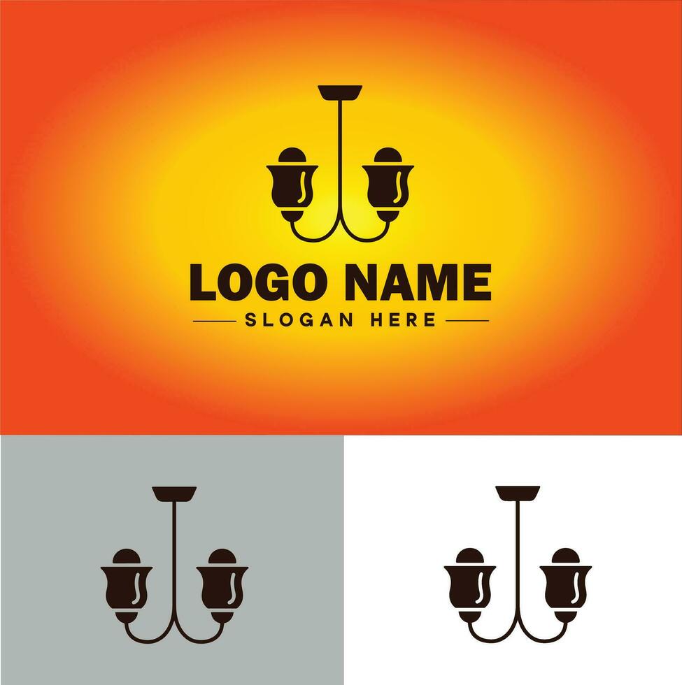 lámpara logo bulbo ligero icono empresa marca negocio logo modelo editable vector