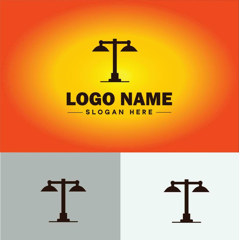 lámpara logo bulbo ligero icono empresa marca negocio logo modelo editable vector