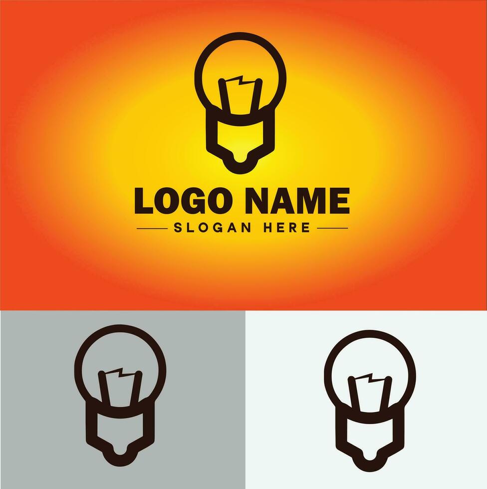 lámpara logo bulbo ligero icono empresa marca negocio logo modelo editable vector