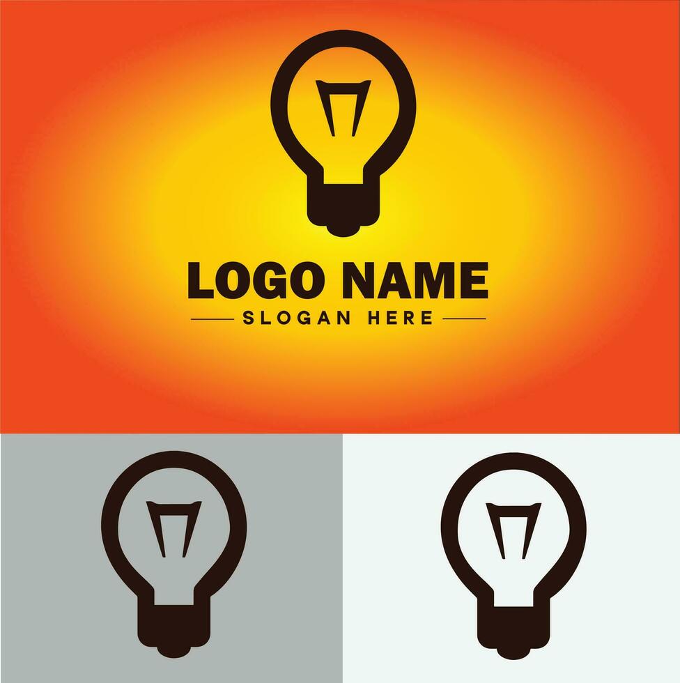 lámpara logo bulbo ligero icono empresa marca negocio logo modelo editable vector