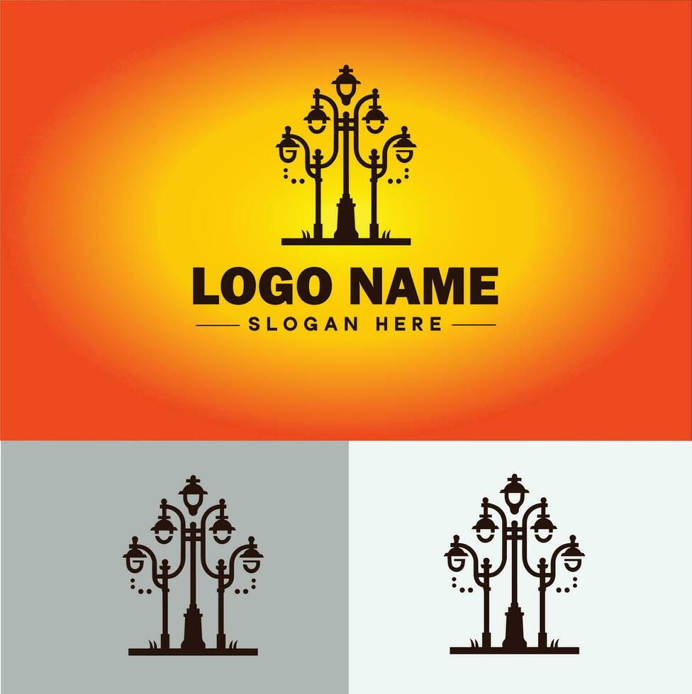 Lamp Logo bulb Light icon Company brand business logo template editable vector