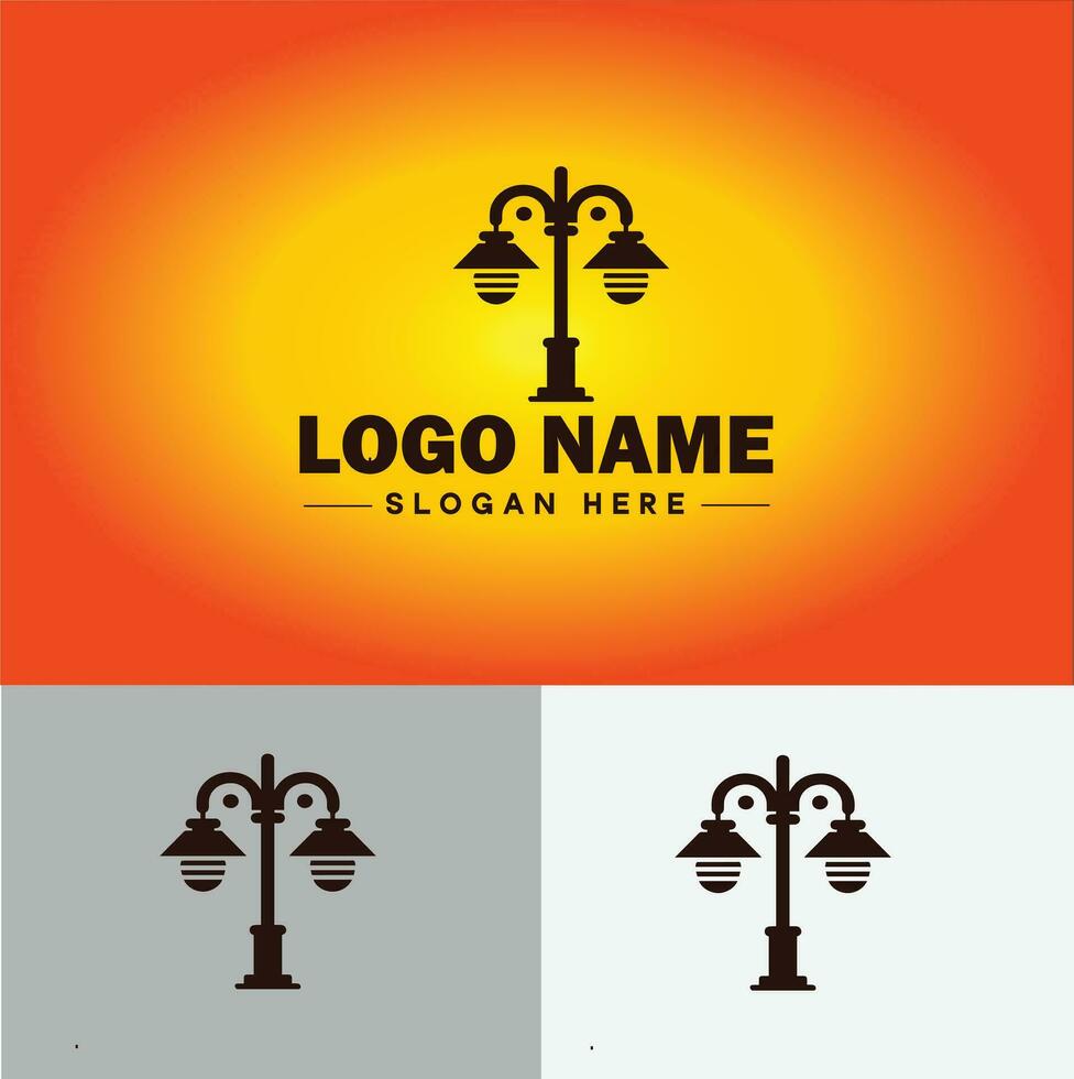 lámpara logo bulbo ligero icono empresa marca negocio logo modelo editable vector