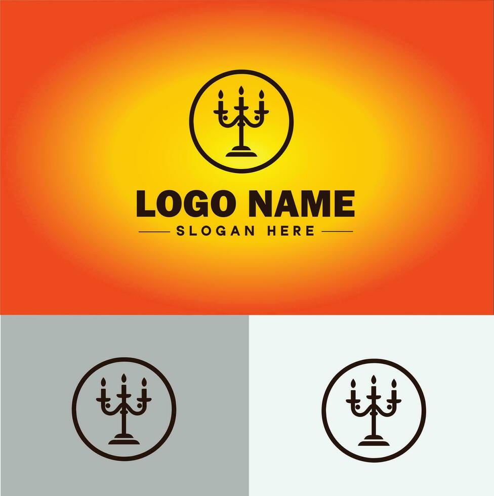 lámpara logo bulbo ligero icono empresa marca negocio logo modelo editable vector