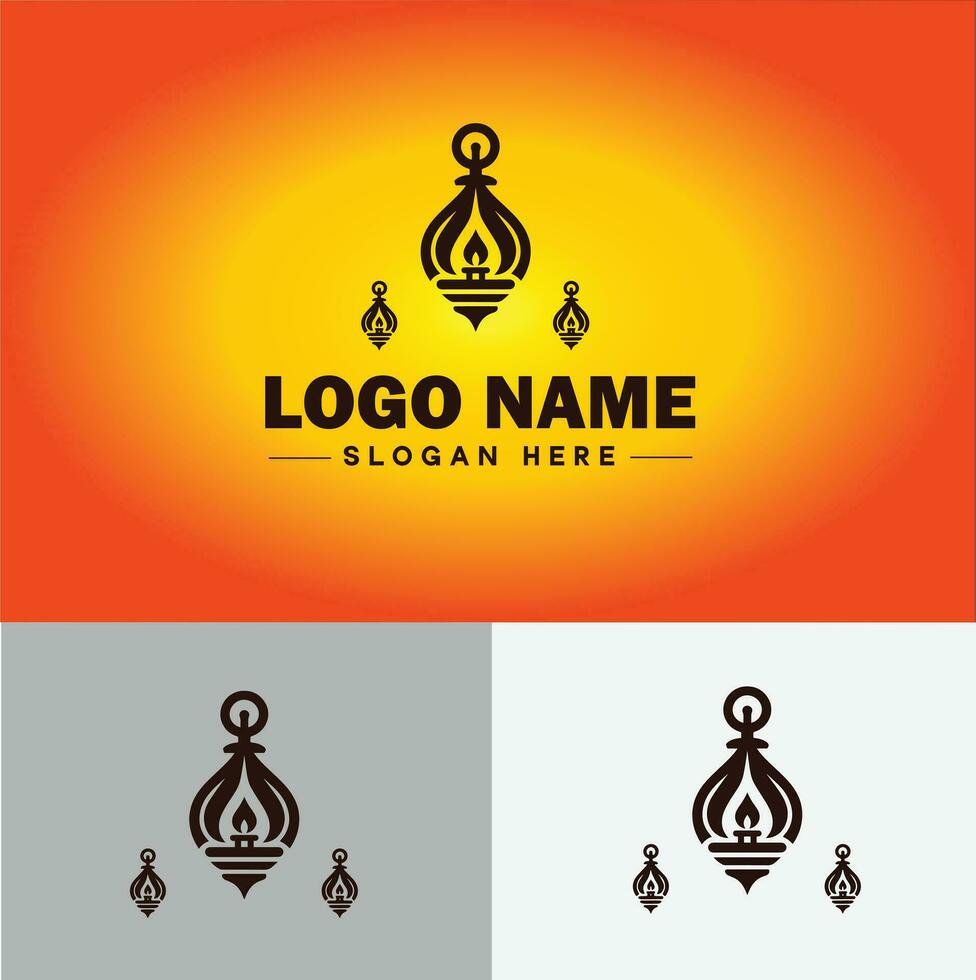 lámpara logo bulbo ligero icono empresa marca negocio logo modelo editable vector