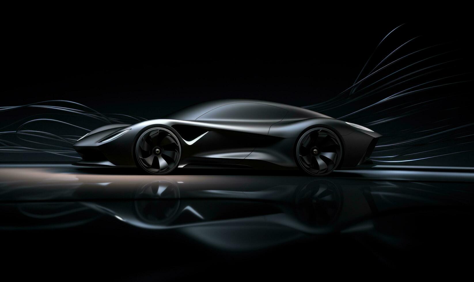 AI generated a black concept car is on the table photo