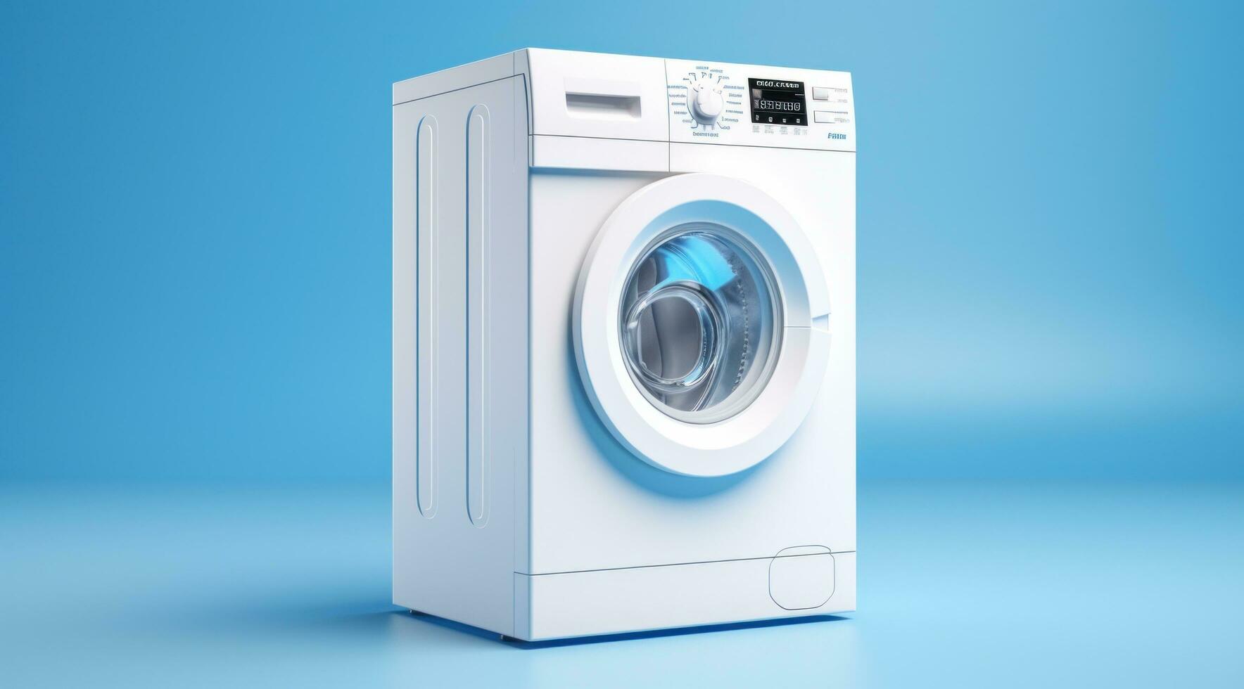 AI generated flat washer machine with white machine photo