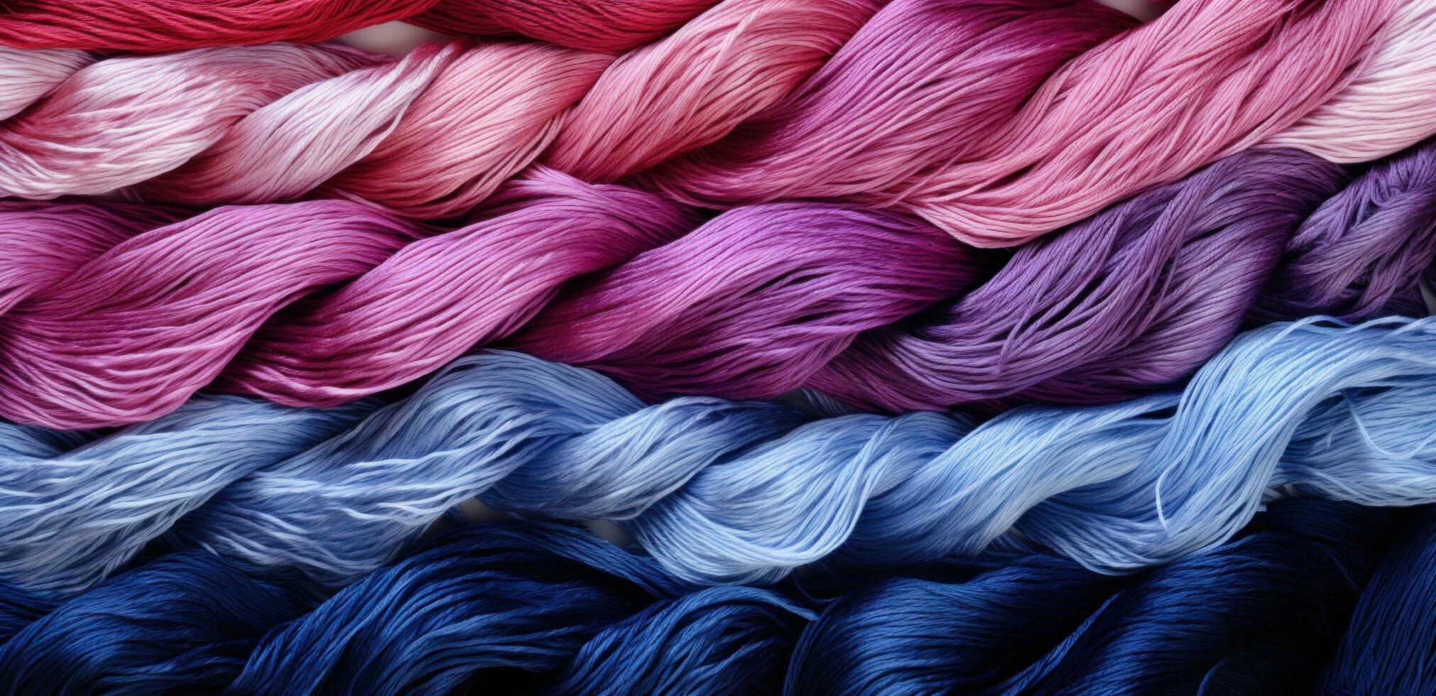AI generated colored threads of different colors photo