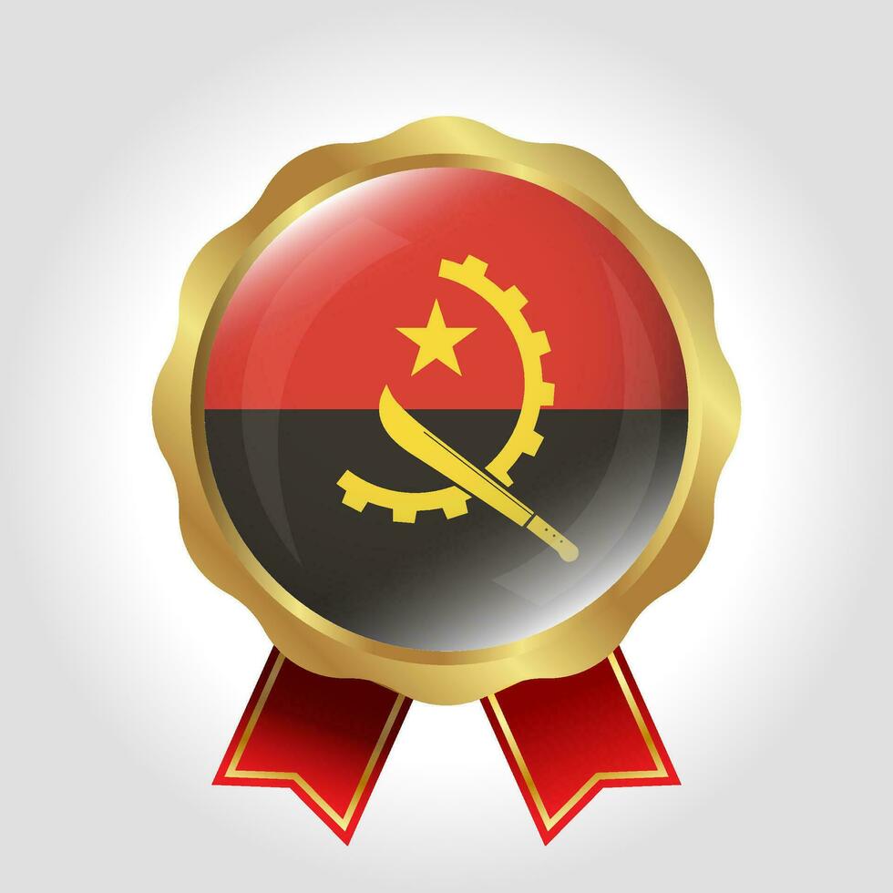 Creative Angola Flag Label Vector Design