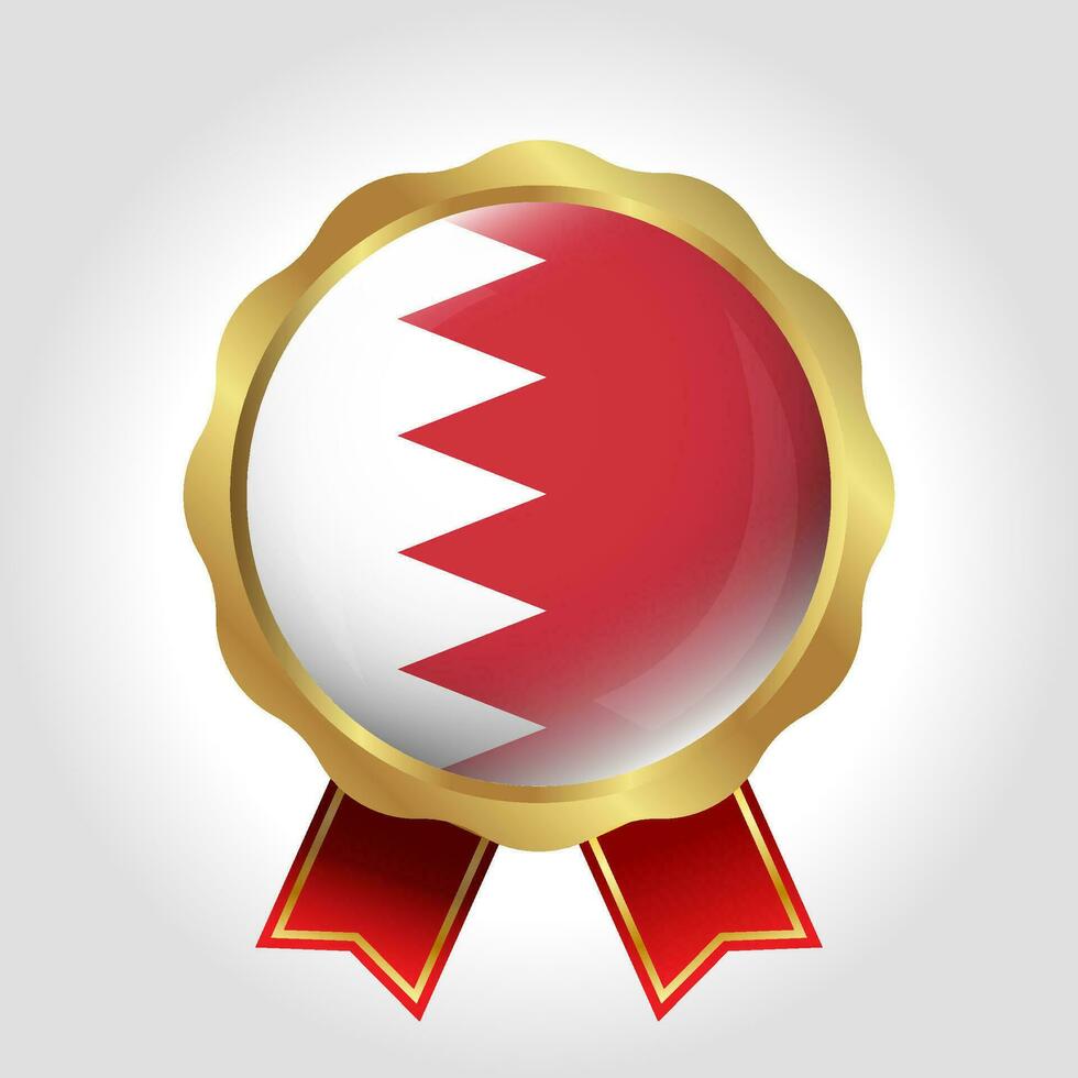 Creative Bahrain Flag Label Vector Design