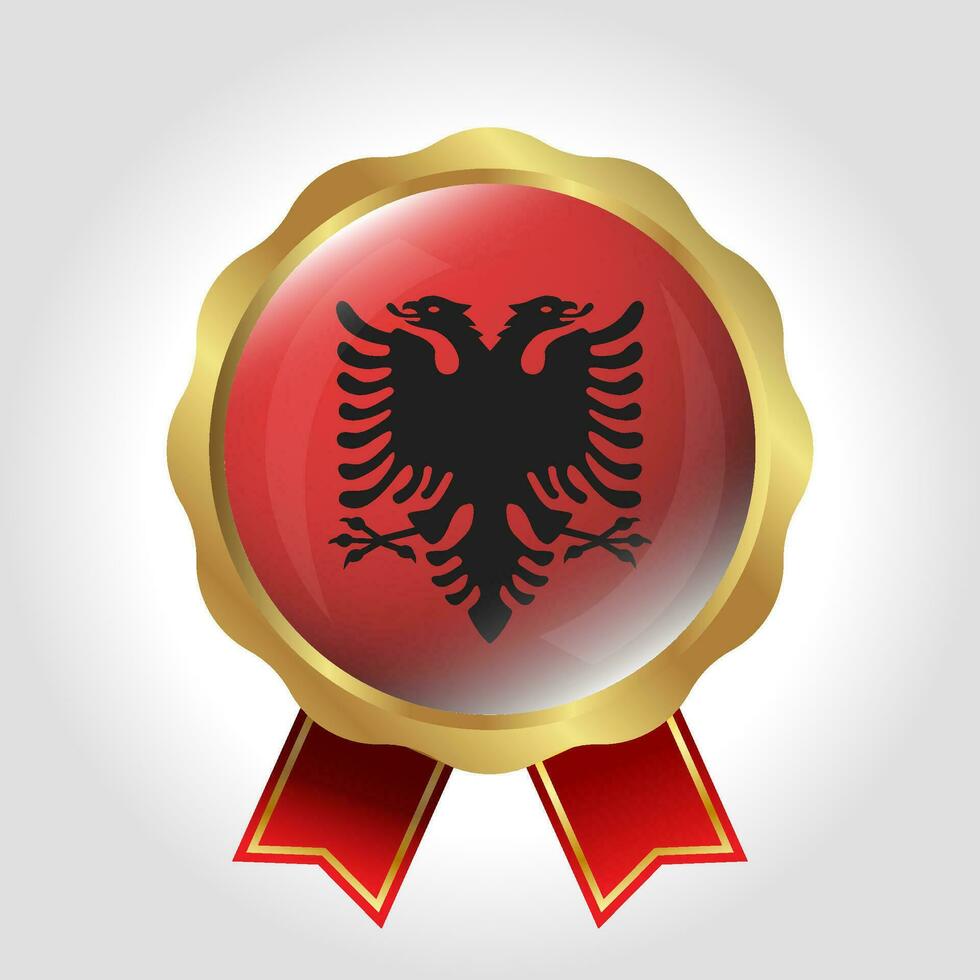 Creative Albania Flag Label Vector Design