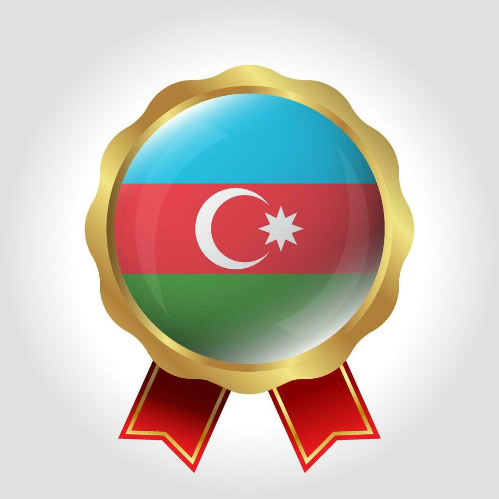 Creative Azerbaijan Flag Label Vector Design