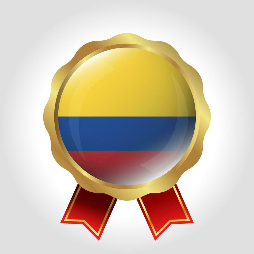 Creative Colombia Flag Label Vector Design