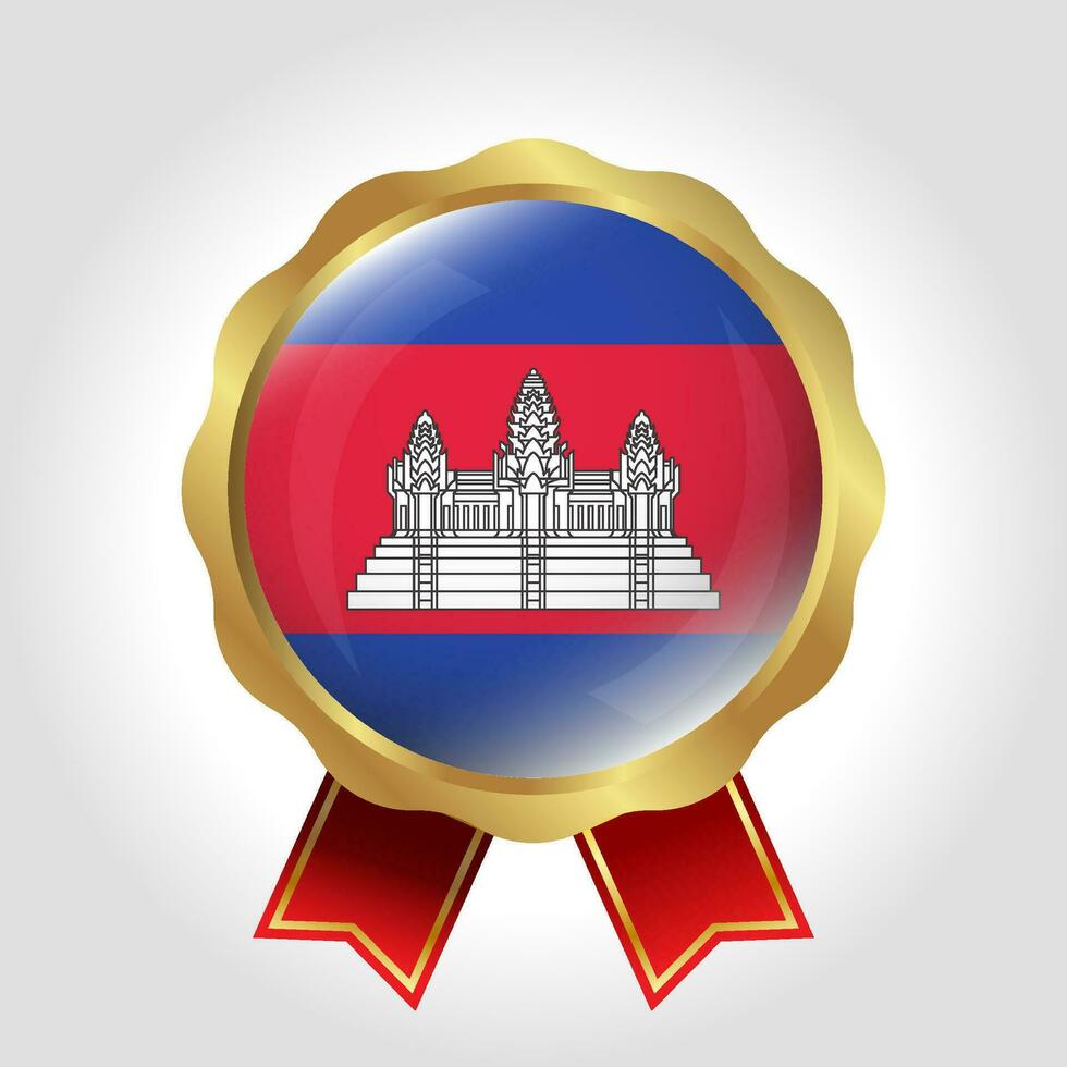 creativo Camboya bandera etiqueta vector diseño