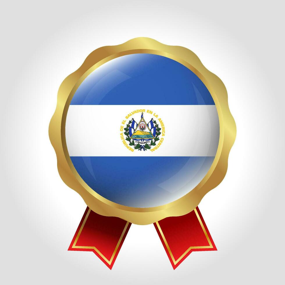 Creative El Salvador Flag Label Vector Design