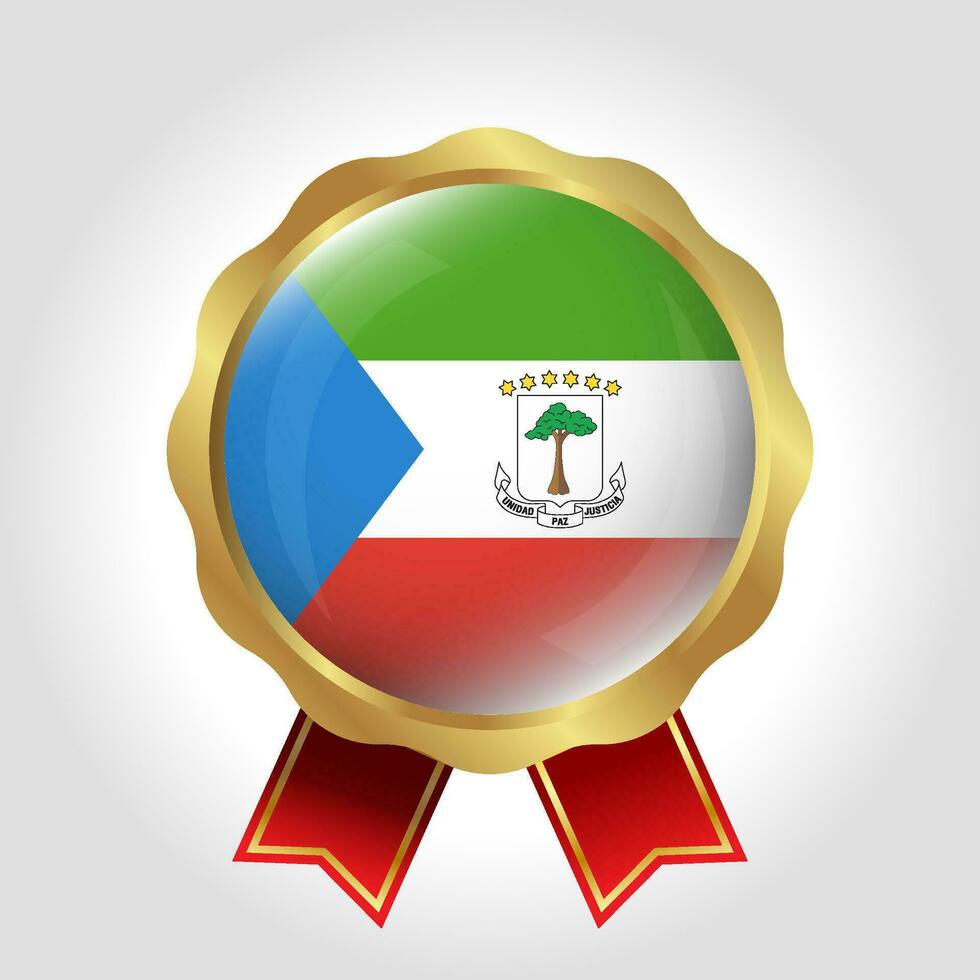 Creative Equatorial Guinea Flag Label Vector Design